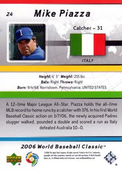 2006 Upper Deck World Baseball Classic Box Set #24 Mike Piazza Back