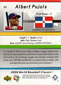 2006 Upper Deck World Baseball Classic Box Set #25 Albert Pujols Back