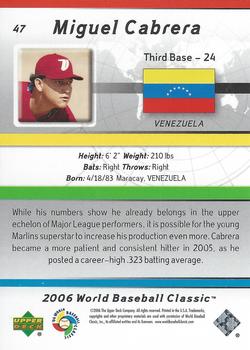 2006 Upper Deck World Baseball Classic Box Set #47 Miguel Cabrera Back