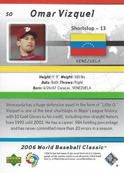 2006 Upper Deck World Baseball Classic Box Set #50 Omar Vizquel Back