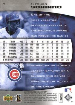 2007 Upper Deck Ultimate Collection #7 Alfonso Soriano Back