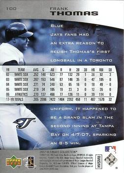2007 Upper Deck Ultimate Collection #100 Frank Thomas Back