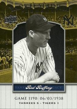 2008 Upper Deck Yankee Stadium Legacy #1190 Red Ruffing Front