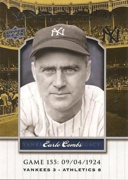 2008 Upper Deck Yankee Stadium Legacy #155 Earle Combs Front