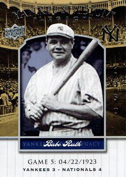 2008 Upper Deck Yankee Stadium Legacy #5 Babe Ruth Front