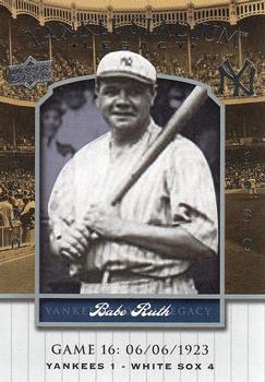 2008 Upper Deck Yankee Stadium Legacy #16 Babe Ruth Front
