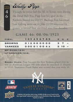 2008 Upper Deck Yankee Stadium Legacy #46 Wally Pipp Back