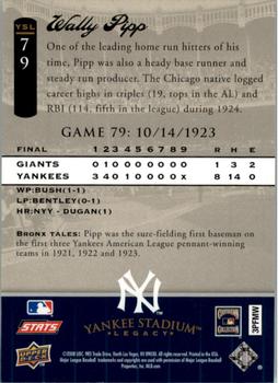 2008 Upper Deck Yankee Stadium Legacy #79 Wally Pipp Back