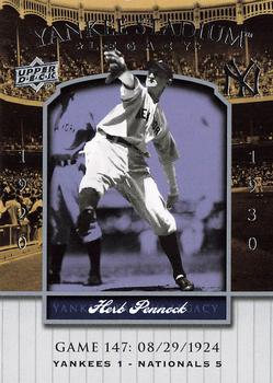 2008 Upper Deck Yankee Stadium Legacy #147 Herb Pennock Front
