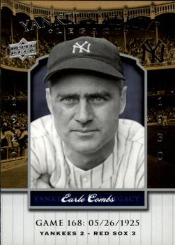 2008 Upper Deck Yankee Stadium Legacy #168 Earle Combs Front