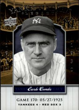 2008 Upper Deck Yankee Stadium Legacy #170 Earle Combs Front