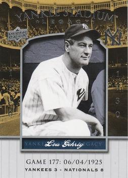 2008 Upper Deck Yankee Stadium Legacy #177 Lou Gehrig Front