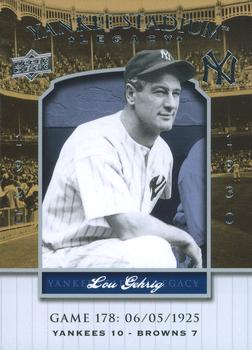 2008 Upper Deck Yankee Stadium Legacy #178 Lou Gehrig Front