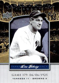 2008 Upper Deck Yankee Stadium Legacy #179 Lou Gehrig Front
