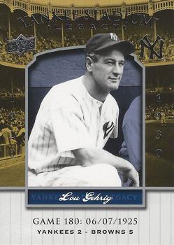 2008 Upper Deck Yankee Stadium Legacy #180 Lou Gehrig Front