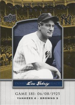 2008 Upper Deck Yankee Stadium Legacy #181 Lou Gehrig Front