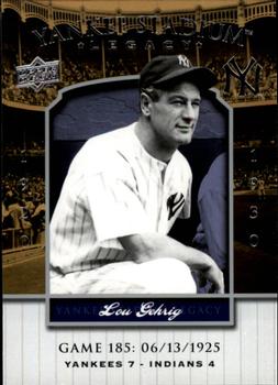 2008 Upper Deck Yankee Stadium Legacy #185 Lou Gehrig Front