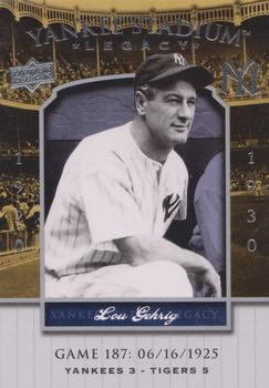 2008 Upper Deck Yankee Stadium Legacy #187 Lou Gehrig Front