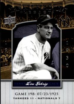 2008 Upper Deck Yankee Stadium Legacy #198 Lou Gehrig Front
