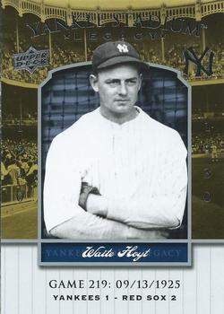 2008 Upper Deck Yankee Stadium Legacy #219 Waite Hoyt Front
