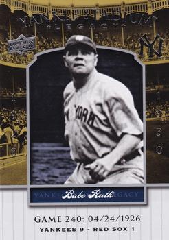 2008 Upper Deck Yankee Stadium Legacy #240 Babe Ruth Front