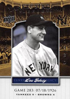 2008 Upper Deck Yankee Stadium Legacy #283 Lou Gehrig Front