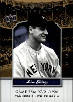 2008 Upper Deck Yankee Stadium Legacy #286 Lou Gehrig Front