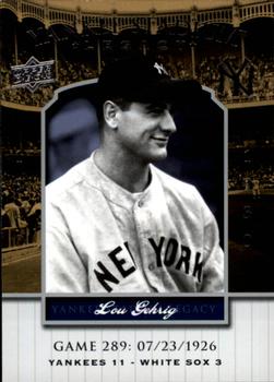 2008 Upper Deck Yankee Stadium Legacy #289 Lou Gehrig Front