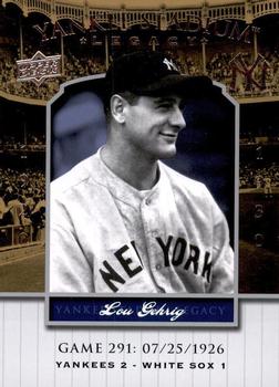 2008 Upper Deck Yankee Stadium Legacy #291 Lou Gehrig Front