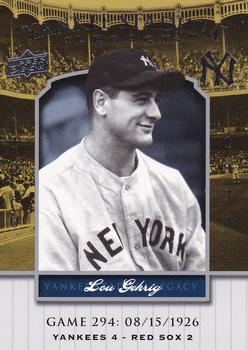 2008 Upper Deck Yankee Stadium Legacy #294 Lou Gehrig Front