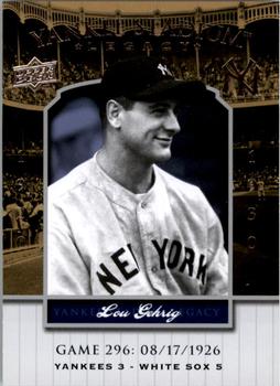 2008 Upper Deck Yankee Stadium Legacy #296 Lou Gehrig Front
