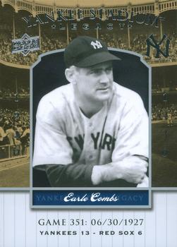 2008 Upper Deck Yankee Stadium Legacy #351 Earle Combs Front