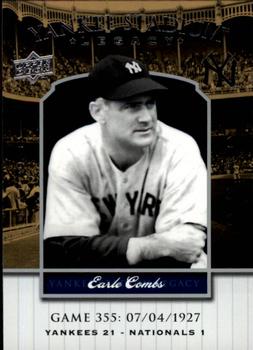 2008 Upper Deck Yankee Stadium Legacy #355 Earle Combs Front