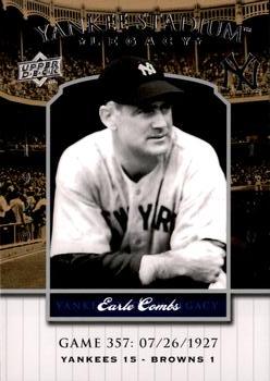 2008 Upper Deck Yankee Stadium Legacy #357 Earle Combs Front