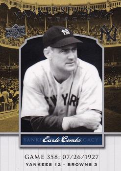 2008 Upper Deck Yankee Stadium Legacy #358 Earle Combs Front
