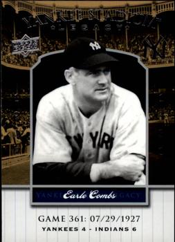 2008 Upper Deck Yankee Stadium Legacy #361 Earle Combs Front