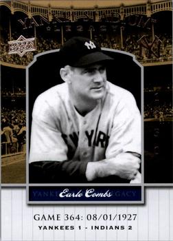 2008 Upper Deck Yankee Stadium Legacy #364 Earle Combs Front