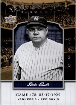 2008 Upper Deck Yankee Stadium Legacy #478 Babe Ruth Front