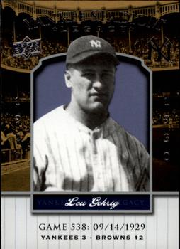 2008 Upper Deck Yankee Stadium Legacy #538 Lou Gehrig Front