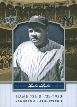 2008 Upper Deck Yankee Stadium Legacy #551 Babe Ruth Front