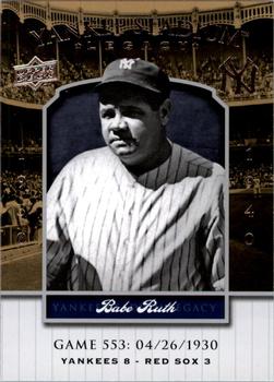 2008 Upper Deck Yankee Stadium Legacy #553 Babe Ruth Front