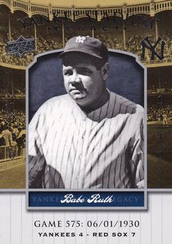 2008 Upper Deck Yankee Stadium Legacy #575 Babe Ruth Front