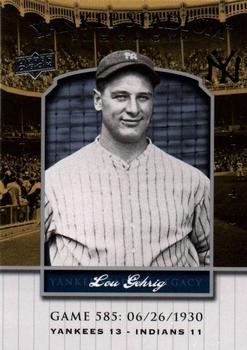 2008 Upper Deck Yankee Stadium Legacy #585 Lou Gehrig Front