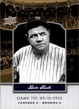 2008 Upper Deck Yankee Stadium Legacy #715 Babe Ruth Front