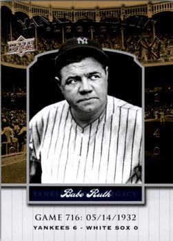 2008 Upper Deck Yankee Stadium Legacy #716 Babe Ruth Front