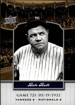 2008 Upper Deck Yankee Stadium Legacy #721 Babe Ruth Front