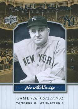 2008 Upper Deck Yankee Stadium Legacy #726 Joe McCarthy Front