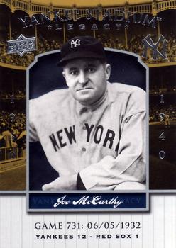 2008 Upper Deck Yankee Stadium Legacy #731 Joe McCarthy Front