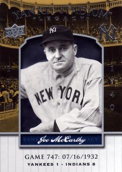 2008 Upper Deck Yankee Stadium Legacy #747 Joe McCarthy Front