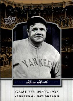 2008 Upper Deck Yankee Stadium Legacy #777 Babe Ruth Front